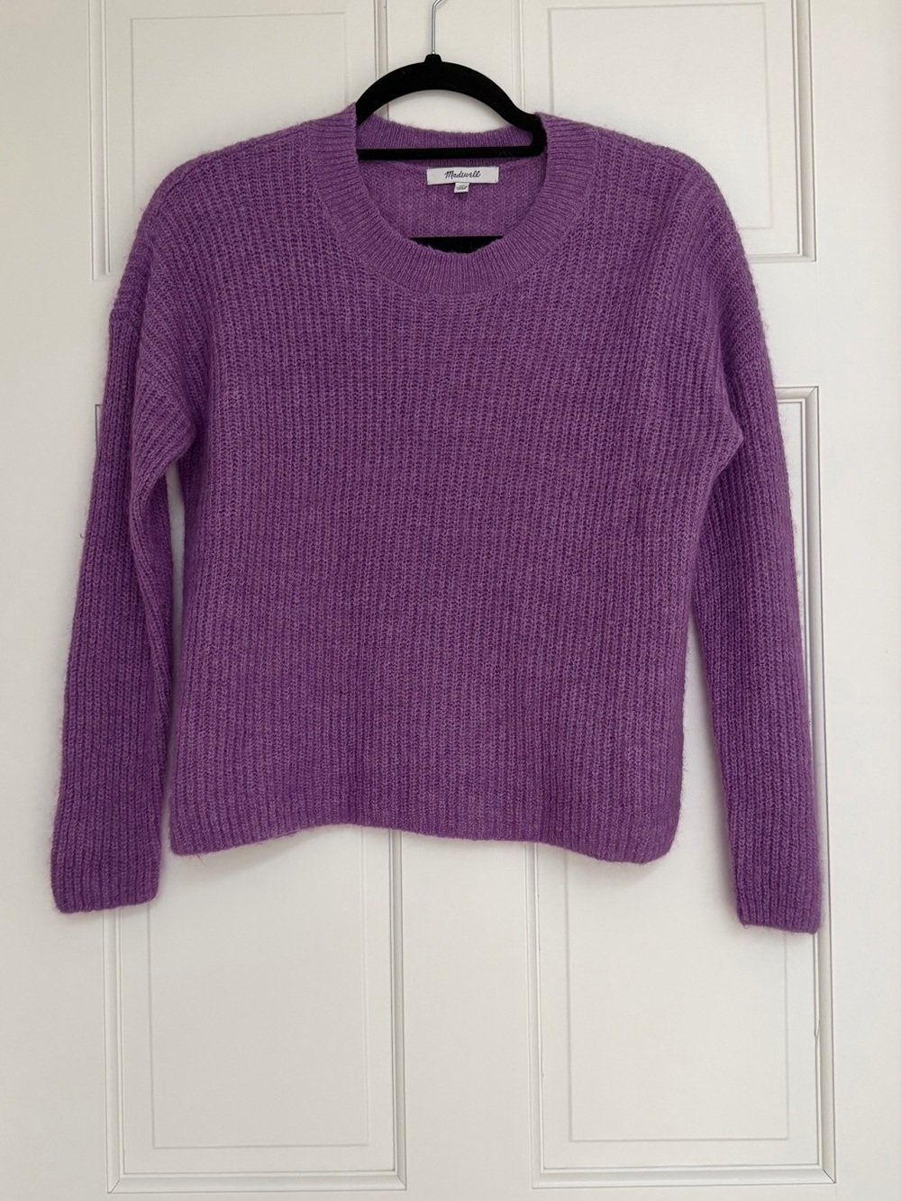 Madewell Ribbed Crewneck Sweater in Heather Amethyst size XS